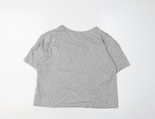 FILA Grey Cotton Crew Neck T-Shirt M Unisex Adults