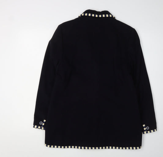 Viyella Women's Black Blazer UK 10 Wool Cashmere Petite