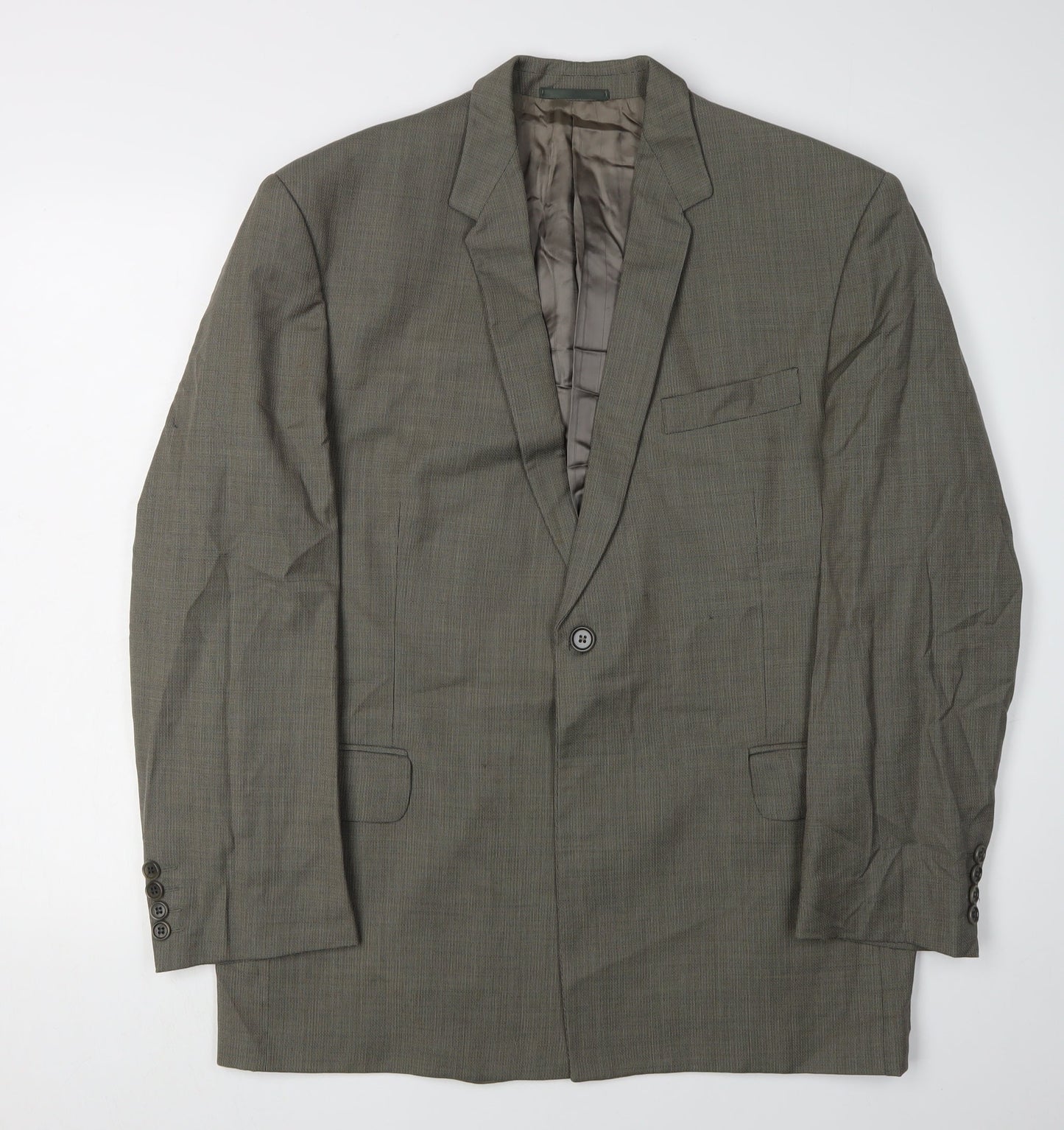 Jaeger Men's Green Check Wool Blazer - Size 48S