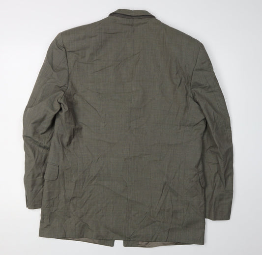 Jaeger Men's Green Check Wool Blazer - Size 48S