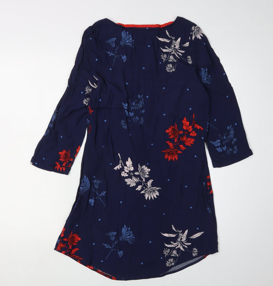 Joules Women's Blue Floral Shift Dress Size 8