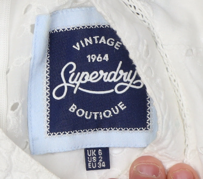 Superdry Women's White A-Line Dress Size 6