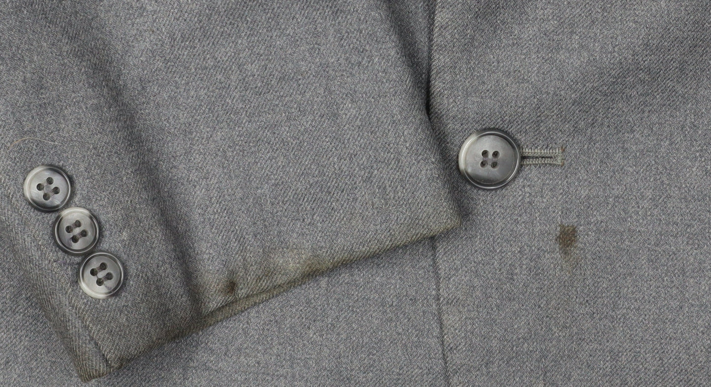Dunn & Co Men's Grey Wool Blazer, 40R, Classic Style