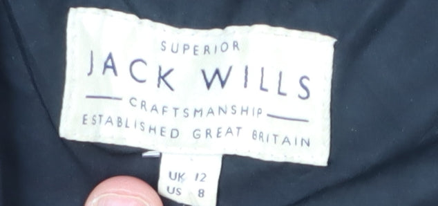 Jack Wills Women’s Black Puffer Jacket with Fur Trim Size 12