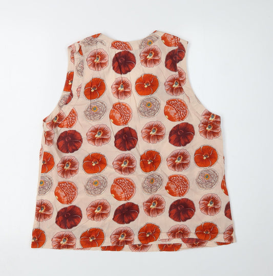 Bensimon Women's Beige Floral Tank Top Size 14