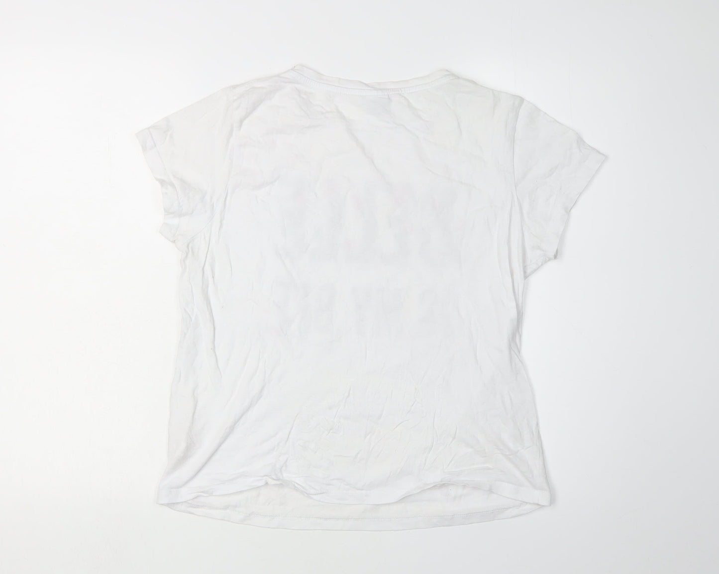 Disney Women's White T-Shirt UK 14 - Belle BFF Casual Style