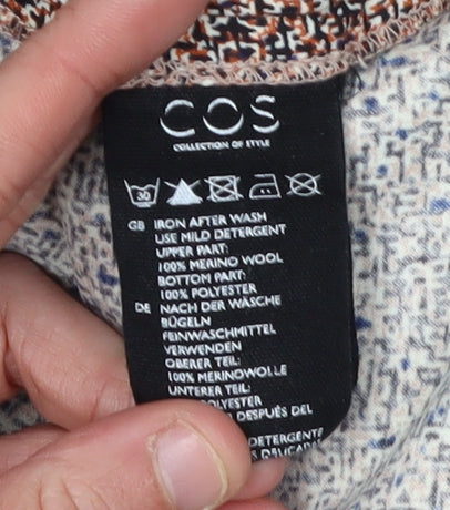 Brand and care label for COS Women's Multicoloured Midi A-Line Dress XS