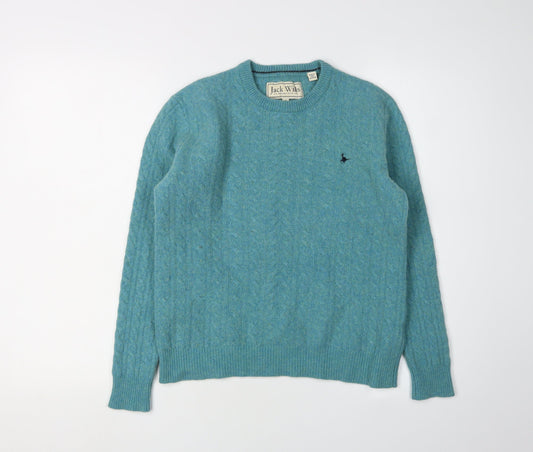 Jack Wills Green Womens Pullover Jumper, Crew Neck, Size S