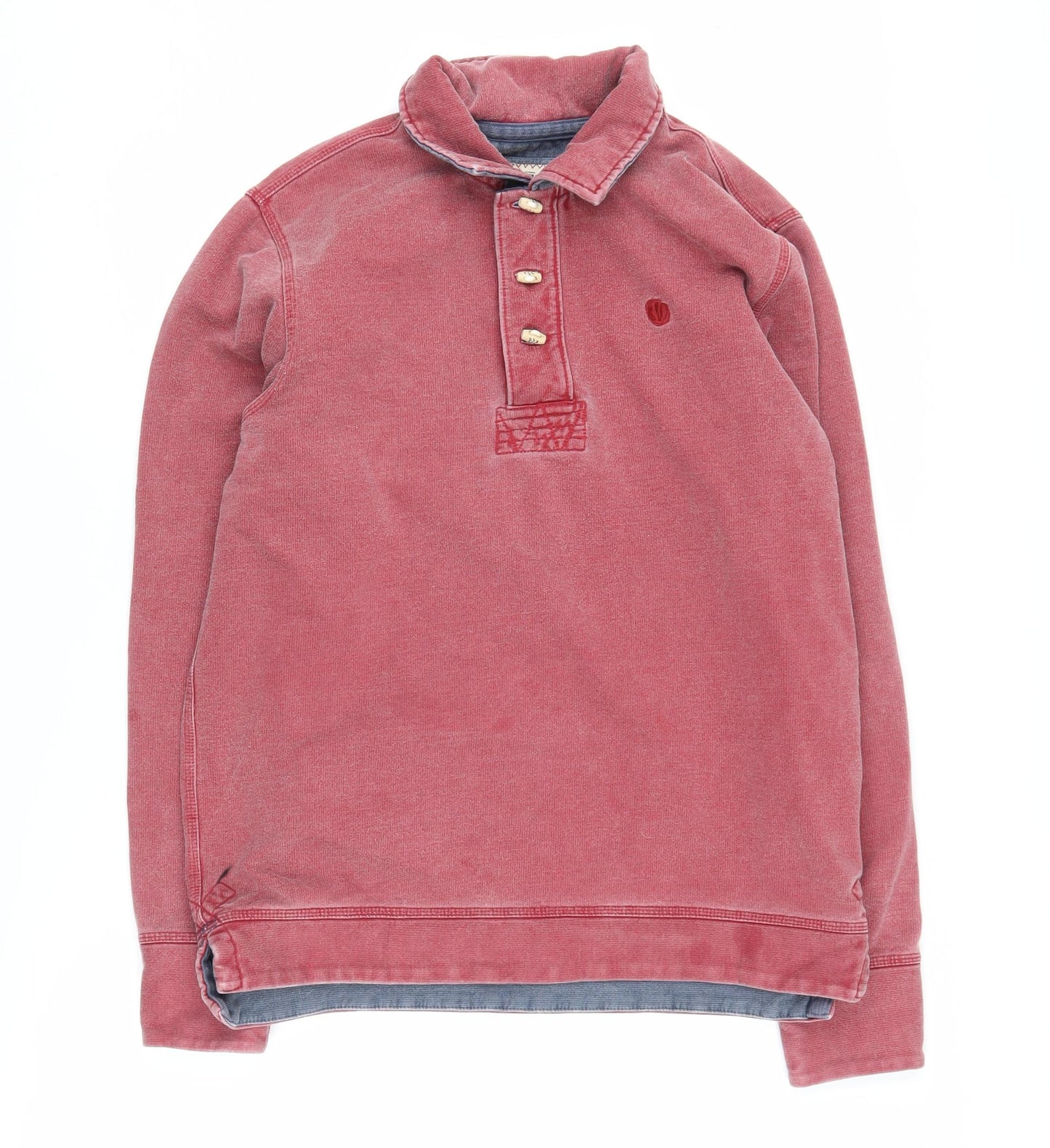Fat Face Men's Red Henley Sweatshirt Size S