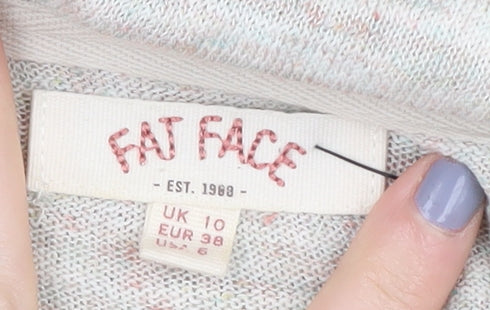 Fat Face Women's Beige V-Neck Knit Pullover Size 10