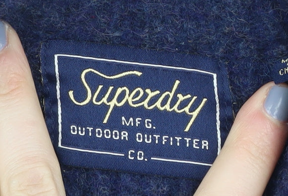 Superdry Women's Blue Crew Neck Jumper Size 8