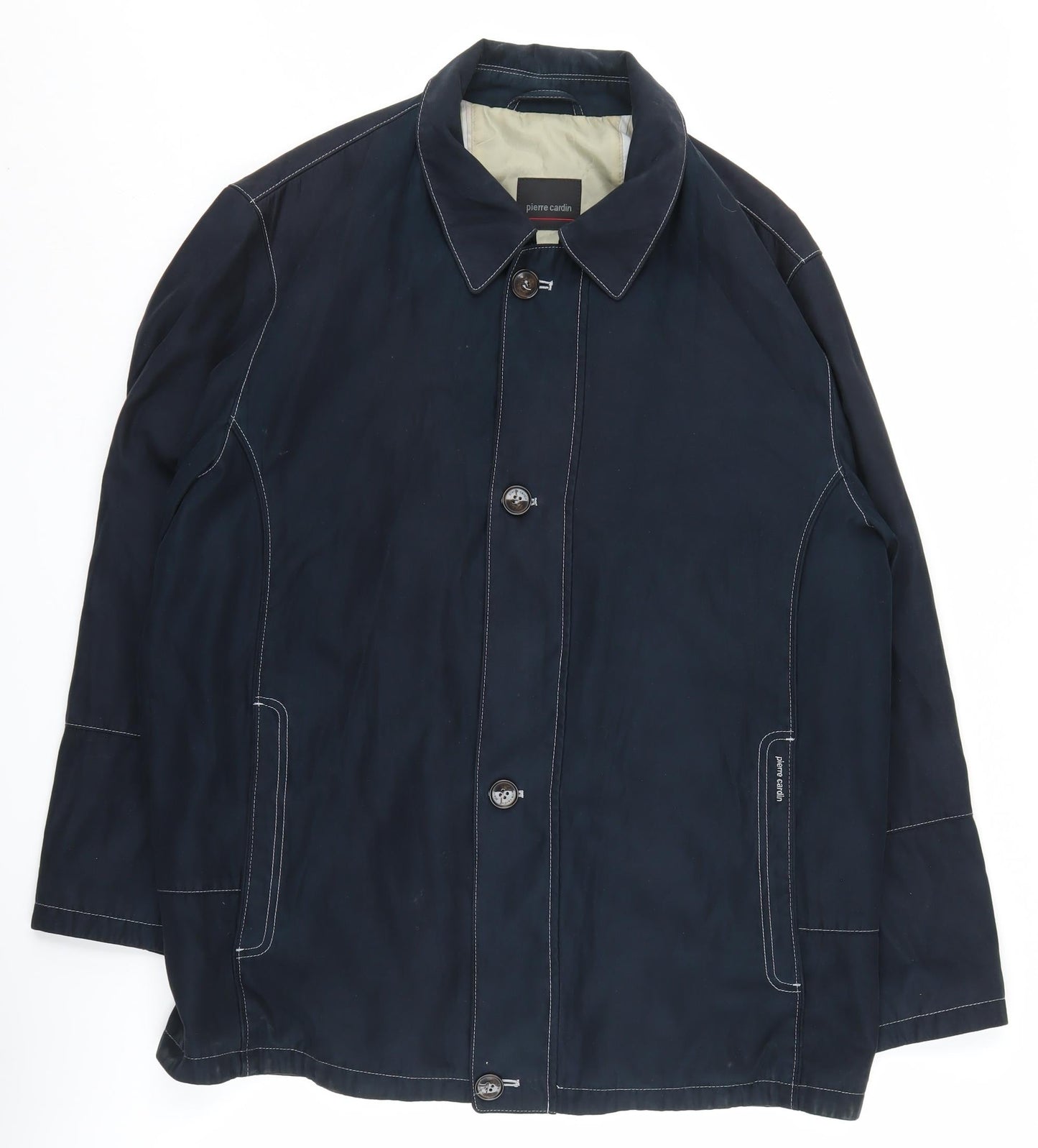 Pierre Cardin Men's Black Mid-Length Overcoat