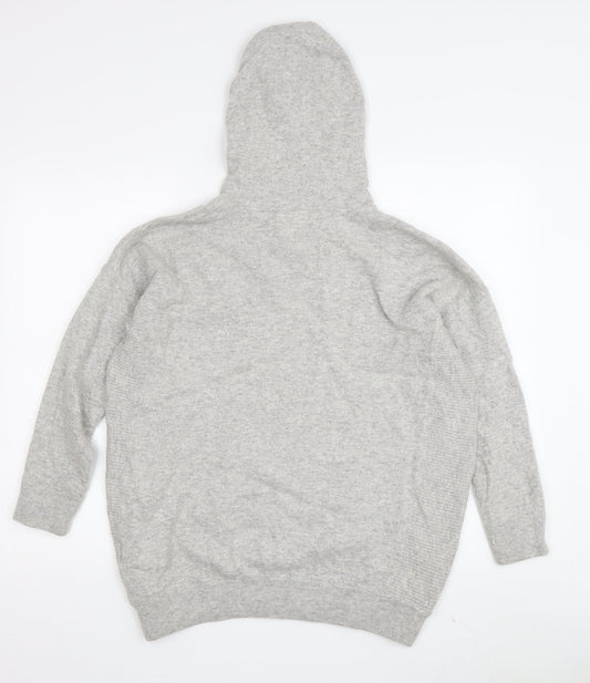 Superdry Women's Grey Hooded Pullover Jumper Size 12