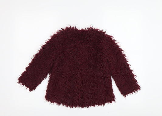 Next Girls Red Acrylic Coat, 2-3 Years, Autumn-Winter