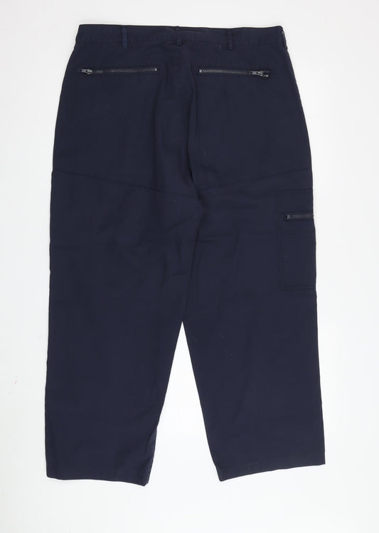 Past Times Cargo Trousers Unisex 36 in Blue