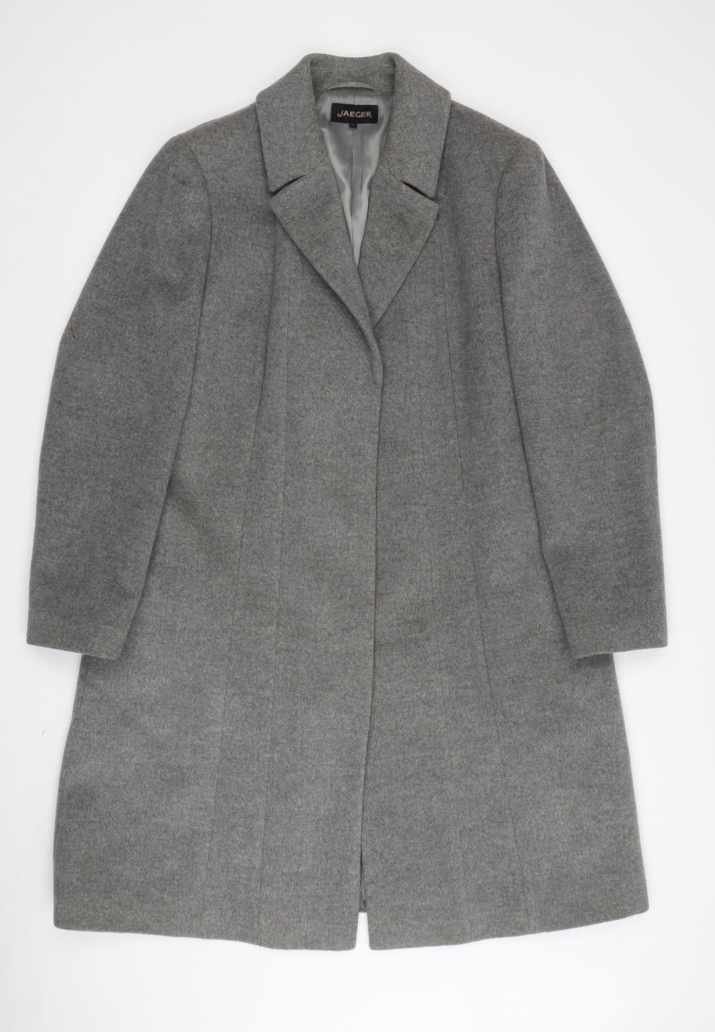 Jaeger Women's Grey Wool Long Coat, Size 16