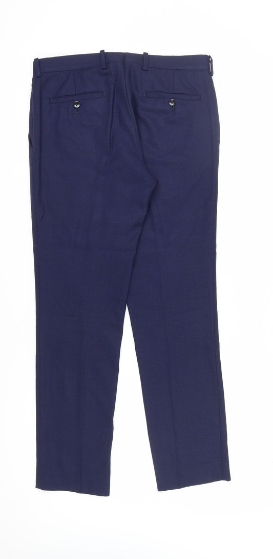 DKNY Slim Fit Blue Dress Pants for Men, Size 32