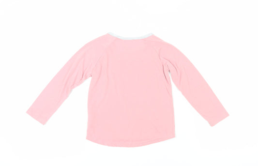 DKNY Girls Pink Long Sleeve T-Shirt, Size 5, Pullover Style
