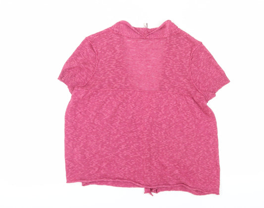 White Stuff Women's Pink Cardigan Size 12 Linen Blend