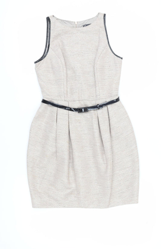 Armani Exchange Women's Beige Sheath Dress, Size 2, Elegant Workwear