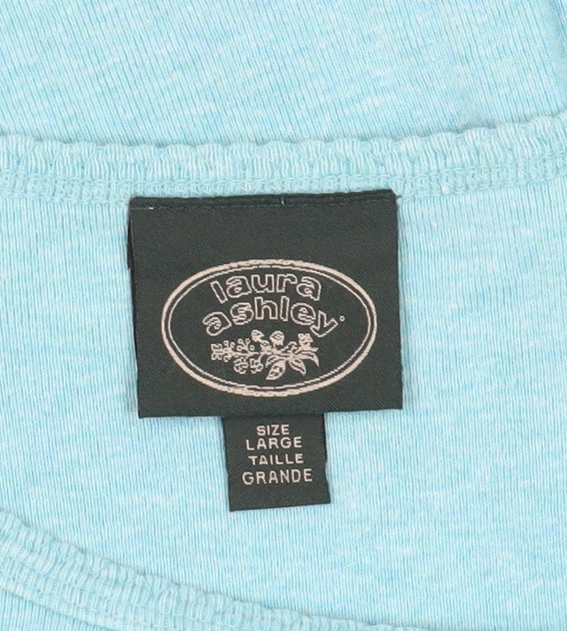 Laura Ashley Women's Blue T-Shirt, Size L, Casual Comfortable Fit