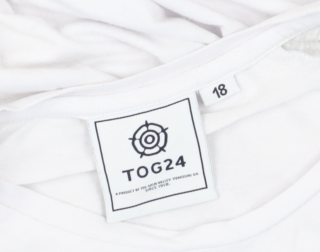 Unisex Adultss UK Size 16 TOG24 White Cotton T-Shirt