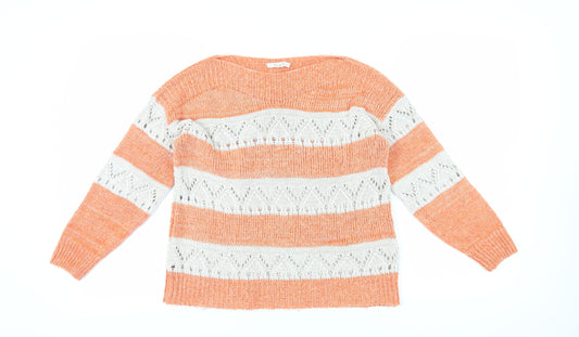 White Stuff Women’s Orange Pullover Jumper Size 8
