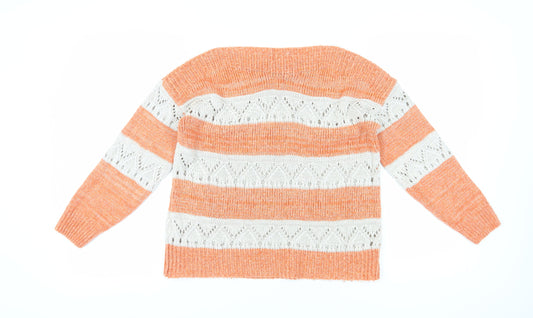White Stuff Women’s Orange Pullover Jumper Size 8