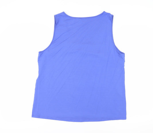 Womens UK Size 18 Laura Ashley Blue Viscose Blend Tank