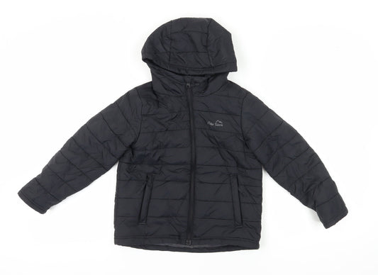 Peter Storm Boys Puffer Jacket 8 Years Black Hooded Winter