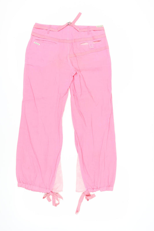 Firetrap Women's Pink Casual Belted Trousers Size 8