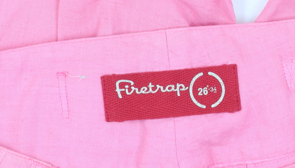 Firetrap Women's Pink Casual Belted Trousers Size 8
