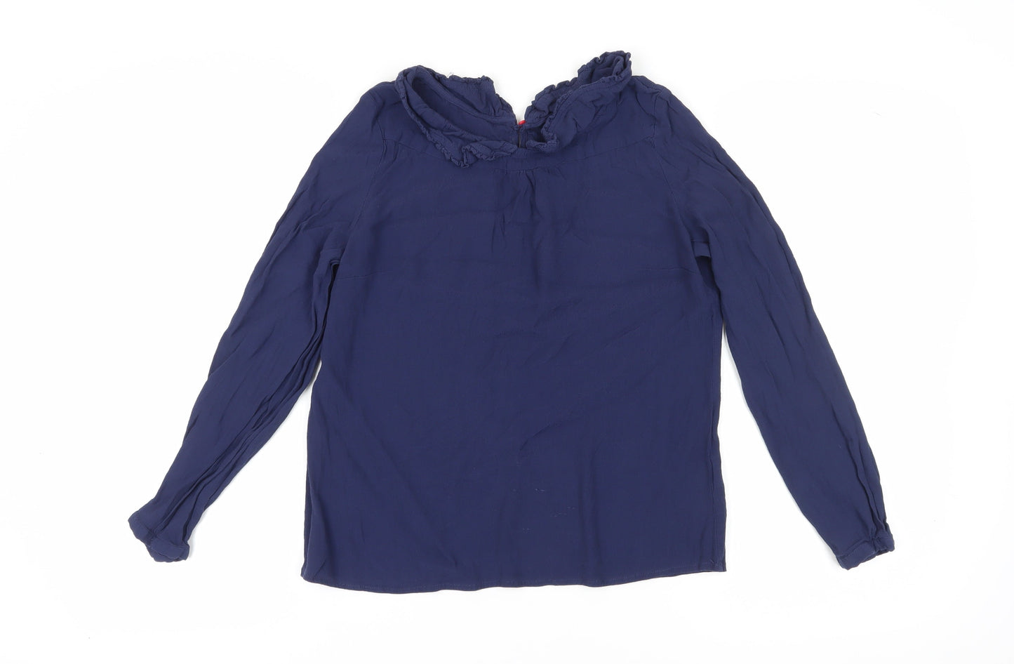 Joules Women's Blue Long Sleeve Viscose Top UK 12