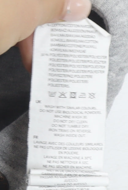 Brand and care label for SoulCal boys’ grey full zip hoodie - 13 years, logo accent