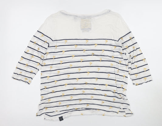 Superdry Women's Striped T-Shirt, White, Size S