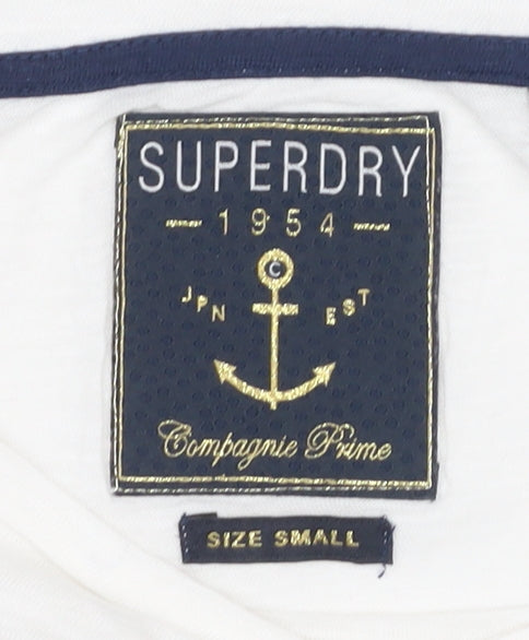 Superdry Women's Striped T-Shirt, White, Size S