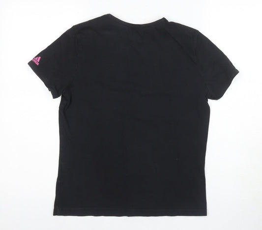 Adidas Women's Black Short Sleeve T-Shirt, Size 10