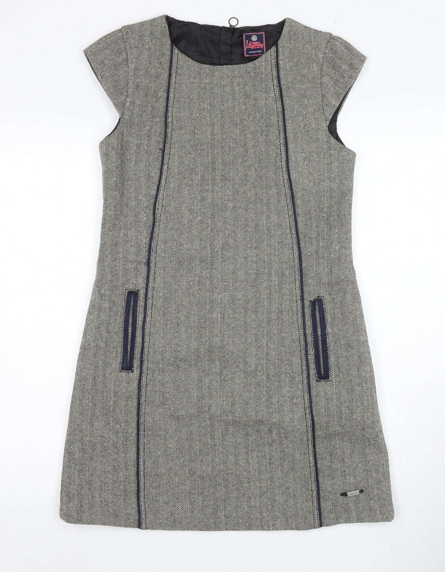 Superdry Women's Grey Tweed Sheath Dress S