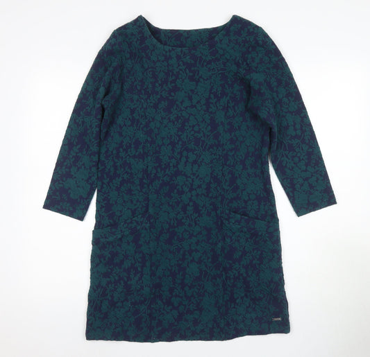 Joules Women's Blue Shift Dress Size 6 with Floral Pattern