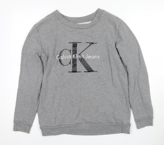 Calvin Klein Mens Grey Logo Sweatshirt Size S
