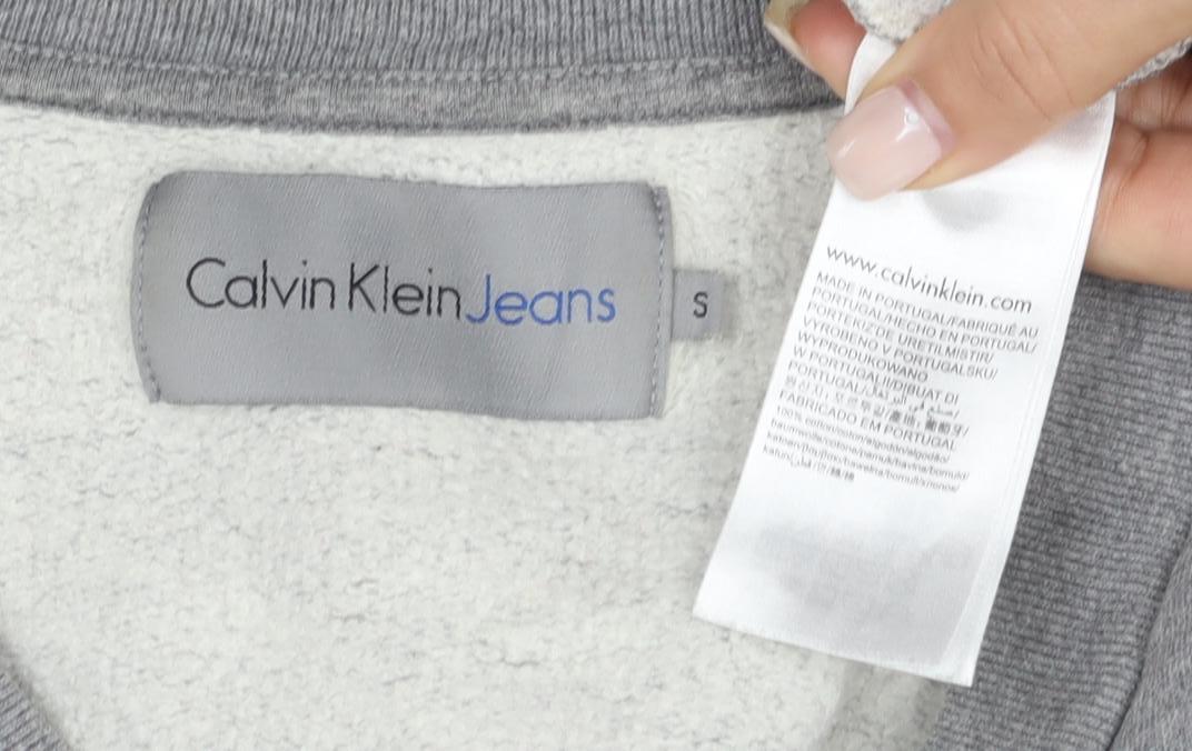 Calvin Klein Mens Grey Logo Sweatshirt Size S