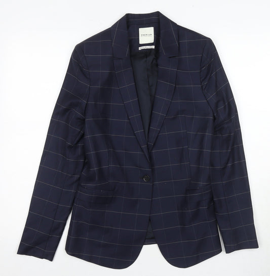 Jack & Jones Men's Blue Check Blazer, Size 36, Slim Fit