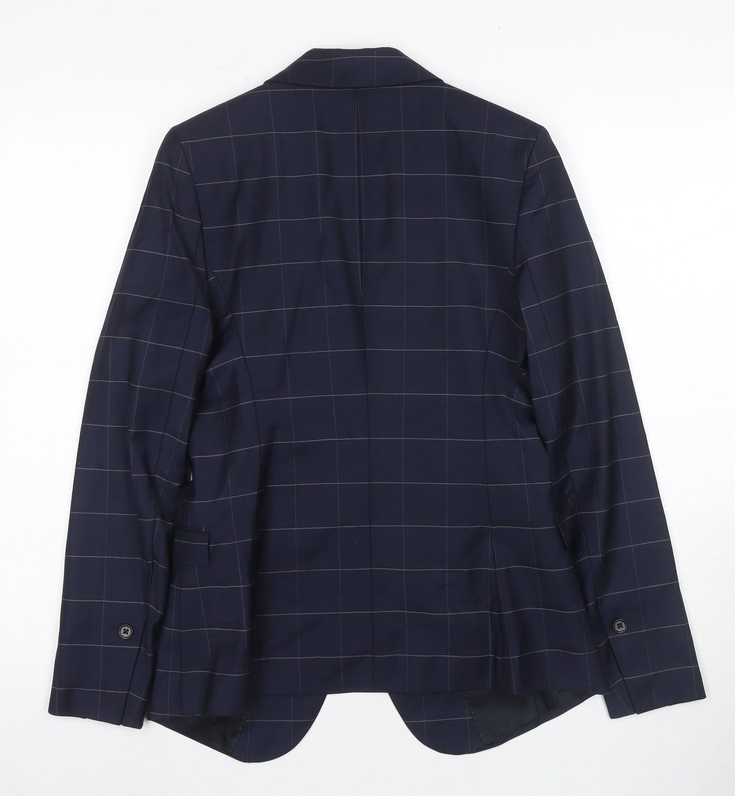 Jack & Jones Men's Blue Check Blazer, Size 36, Slim Fit