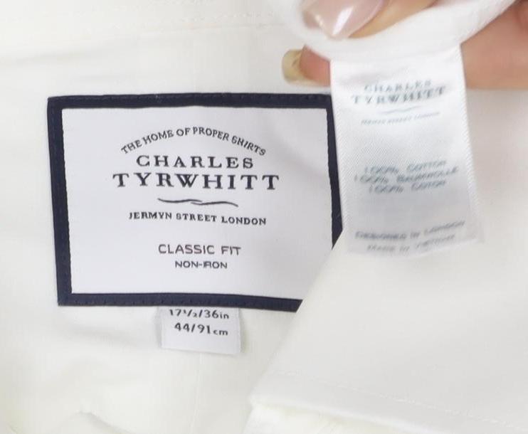 Charles Tyrwhitt Men's White Classic Fit Dress Shirt