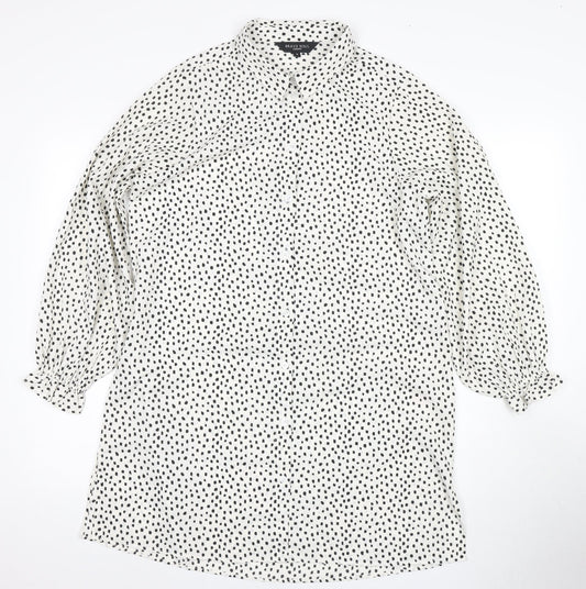Womens UK Size S Brave Soul White Polyester Button-Up
