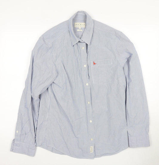 Jack Wills Men's Slim Fit Blue Striped Dress Shirt M