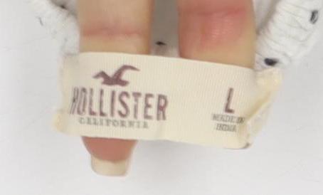 Hollister Women's White Polka Dot Blouse, Size L