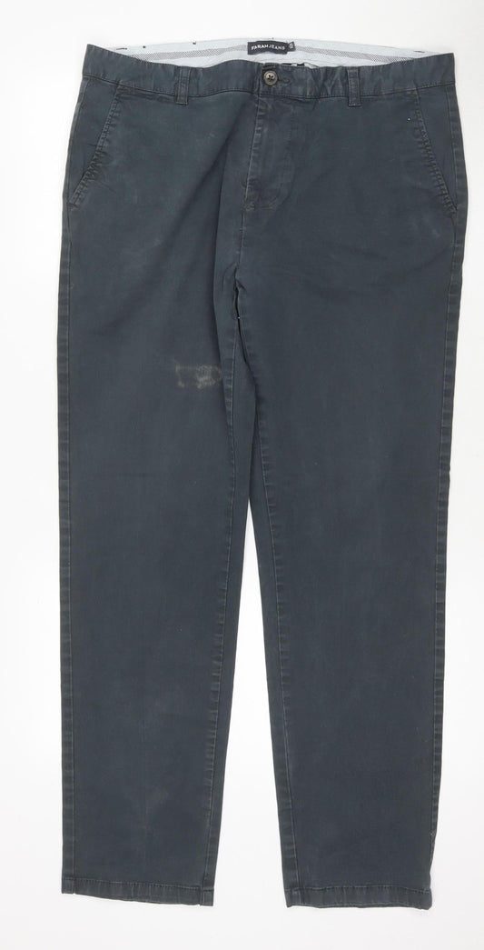 Farah Men's Black Straight Jeans, 36 Waist