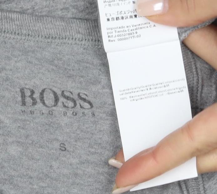 BOSS Men's Grey Short Sleeve Crew Neck T-Shirt, Size S