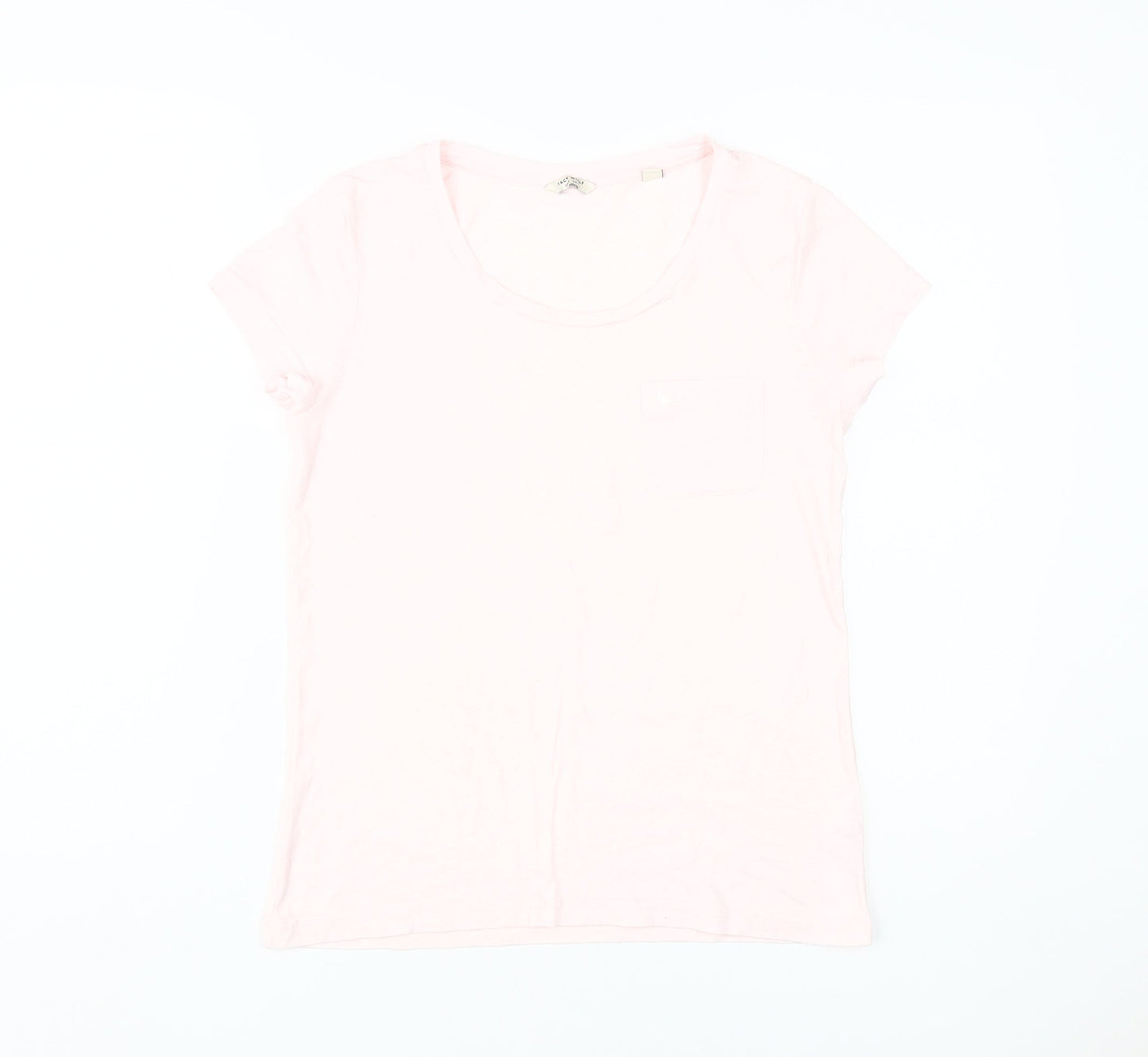 Jack Wills Women's Pink Scoop Neck T-Shirt Size 8